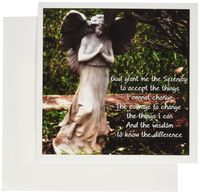 3dRose An Angel and the Serenity Prayer together - Greeting Cards, 6 x 6 inches, set of 12 (gc_63370_2)