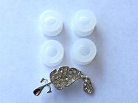 4pcs Medium M Earbuds Eartips Compatible with Motorola Boom 2+, Boom 2, Boom, HX600, Elite Flip HZ720, H17, H17txt, H19, H19txt, HX550, H525, H520 Wireless Headsets + Nice Crystals Feather Brooch
