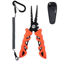 RUNCL Fishing Pliers S1, Needle Nose Pliers - Braid Cutter, Hook Remover, Split Ring Opener, Weights Crimper, Bait/Weight Tuner, Fish Gripper - Kayak Fishing Ice Fishing Saltwater&Freshwater (Orange)