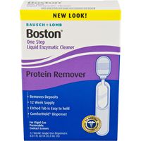 Bausch & Lomb Boston One Step Liquid Enzymatic Cleaner, Protein Remover, 0.01 Fl Oz ( 1 box of 12 Dispensers)