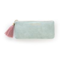 DesignWorks Ink Vegan Leather Tassel Pencil Pouch, Seafoam- C'est Si Bon