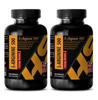 Muscle Growth and Recovery - L-ARGININE 500 - Arginine 500mg - 2 Bottles 200 Capsules