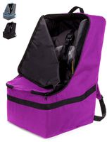 ZOHZO Car Seat Travel Bag - Adjustable, Padded Backpack for Car Seats - Car Seat Travel Tote - Save Money, Make Traveling Easier - Compatible with Most Name Brand Car Seats (Purple with Black Trim)