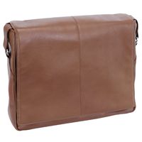 Siamod, VERNAZZA, SAN Francesco, Napa Cashmere Leather, 13" Leather Messenger Bag, Cognac (45354)