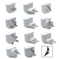 World Travel Adapter Set by Ceptics - 2 in 1 USA to Europe, Asia, Africa, India, Japan, Australia, Brazil, China, Israel and more - 11 Pack - Safe Grounded - Works with Cell phones, Laptops, Chargers