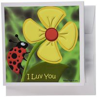 3dRose Ladybug I Love You - Greeting Cards, 6 x 6 inches, set of 6 (gc_58862_1)