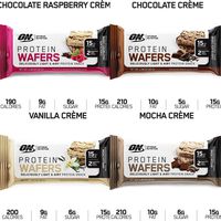 Optimum Nutrition High Protein Wafer Bars, Variety Sampler Pack, Includes 2 Chocolate Creme, 2 Mocha Creme, 2 Chocolate Raspberry Creme, 2 Vanilla Creme