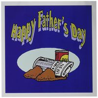 3dRose Happy Fathers Day with Newpaper, Slippers and Beer - Greeting Cards, 6 x 6 inches, set of 6 (gc_50751_1)