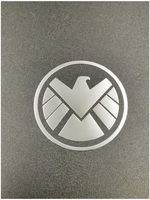 Wallner 2 pcs Metal Adhesive Marvel Agents of Shield Badge Chrome Decal Logo Vinyl Sticker Cellphone Decal Stickers (Silver)