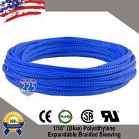 10 FT 1/16" 1.5mm Blue Expandable Wire Cable Braided Sleeving Sheathing Loom Tubing US