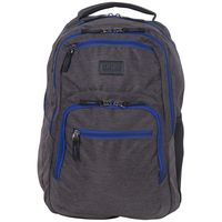 Kenneth Cole Reaction Heathered Polyester Dual Compartment 17" Laptop Backpack, Charcoal W/Blue