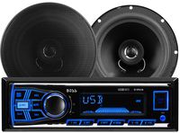 BOSS Audio Systems 636CK Single Din, MP3 USB SD AM FM Car Stereo and 6.5 Inch Speaker Package