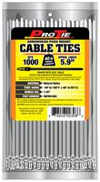 Pro Tie N5PM1000 5.9-Inch Arrowhead Push Mount Cable Tie, Natural Nylon, 1000-Pack