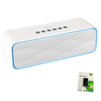 Portable Bluetooth Stereo Speaker, with 2x5W Acoustic Drivers, FM Radio, Handsfree Speakerphone, Micro SD Card, USB and AUX-In Slots (Upgraded Version)