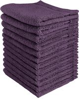 Utopia Towels - Premium Washcloths Set (12 x 12 Inches, Plum) - 600 GSM 100% Cotton Flannel Face Cloths, Highly Absorbent and Soft Feel Fingertip Towels (12-Pack)