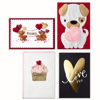 Signature Valentines Day Cards Assortment for Kids (4 Valentine Cards with Envelopes)