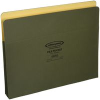 Wilson Jones Recycled Filing Pocket, Letter Size, Green, Box of 25 (WCC68RG)