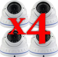 Urban Security Group - Pack of 4-720p 1,000TVL BNC Dome Security Cameras: Analog CCTV 1.3 Megapixels 720p 2.8-12mm 4.3X Optical Zoom Varifocal Lens 36 IR LEDs Weather + Vandal-Proof