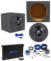 Rockville W15K6D4 V2 15" 4000w Subwoofer+Sealed Sub Box+Mono Amplifier+Amp Kit