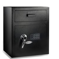 AdirOffice Digital Depository Safe - Front Loading - Digital Keypad Lock - Lockout Mode (Black)