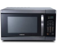 Farberware Black FMO11AHTBSJ 1.1 Cu. Ft 1100-Watt Microwave Oven with Smart Sensor Cooking, Inverter Technology, ECO Mode and Blue LED Lighting, Black Stainless Steel