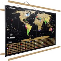 Landmass Extra Large Scratch Off Map of The World with Frame - 24 x 36 Inches Scratch Off World Map Poster - Made in The USA - Travel Map - 36" Wide Frame Included - The Perfect Gift for Travelers