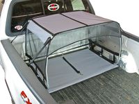 Bushwhacker - K9 Canopy w/Pad and Tether for Truck Bed Dog Shade Shelter Kennel Hound Hut Tent Leash Pup Restraint Carrier Lead Barrier Vehicle Crate Harness House Cover Chain Tie Out