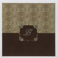 3dRose Elegant Animal Print in Warm Brown and Gold Monogram Letter B - Greeting Cards, 6 x 6 inches, set of 12 (gc_113866_2)