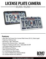 BOYO VTL275TJ - Ultra Slim Full-Frame License Plate Backup Camera with Active Parking Lines (Chrome)