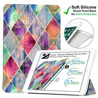 DuraSafe Cases for iPad Mini 4-7.9" 2015 [ A1550 A1538 ] Smart Cover with Soft Silicone Translucent Back - Diamond Grid