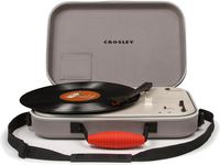 Crosley CR8016A-GY Messenger Portable Battery Powered 3-Speed Turntable, Gray
