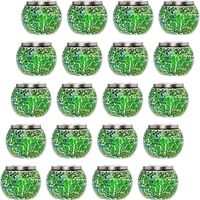 GreenLighting 20 Pack Mosaic Solar Light - Decorative LED Outdoor Garden Table Ball Light (Green)