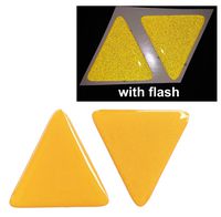 Yellow Tri Angle Reflective Domed 3M Decals Triangle Safety Reflector Night Gloss 3D Gel Rear Resin Motorcycle Sticker Badge Reflector Bike Bicycle Car Helmet Trunk Tailgate Self Adhesive Decal Mobile Phone Laptop Notebook Mac