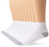 Fruit of the Loom Men's Value 10 Pack Ankle Crew Socks, White, Shoe Size: 6-12