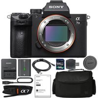 Sony Alpha a7 III Mirrorless Digital Camera (Body Only) with NP-FZ100 Battery, 64gb SDXC 1200x Card, Card Reader, Carrying case, Charger Bundle Kit - International Version