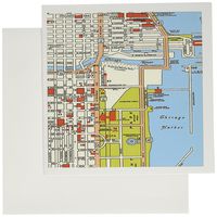 3dRose Set of 12 Greeting Cards, Print of Retro Map of Chicago Harbor (gc_183755_2)