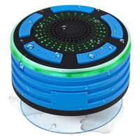 Best Choice Products Portable Waterproof Floating Bluetooth Speaker w/FM Radio, Microphone, LED Lights - Aqua Blue