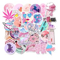 Sweetures Pink Cute Stickers 50Pcs, Laptop and Water Bottle Decal Aesthetic Trendy Sticker Pack for Teens, Girls, Women Vinyl Stickers
