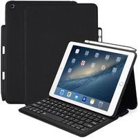 KHOMO Compatible with Apple iPad 9.7 Inch (2017 & 2018) Bluetooth Keyboard Case with Pen Holder