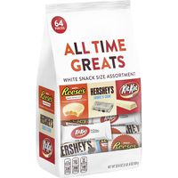 HERSHEY'S All Time Greats White Crème Candy Snack Size Assortment, 64 Pieces