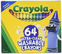 Crayola 52-3287 Ultra Clean Washable Crayons, 64 Classic Colors with Built in Sharpener Assorted, Standard