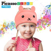 PicassoTiles 85dB Kid Safe Volume Limiting Soft Fleece Headphone Headset Sleep Mask w/Ultra-Thin 1/8" Speakers, Durable Braided Cord, Adjustable Cozy Headband, Build-in Microphone PTM272-RBT