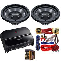 Kenwood KAC-5207 500W 2 CH Car Amplifier + (2) KFC-W112S 12" 800W Subwoofer + Kit
