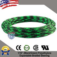 10 FT 1/16" 1.5mm Black Green Expandable Wire Cable Braided Sleeving Sheathing Loom Tubing US