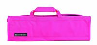 Messermeister 8-Pocket Heavy Duty Nylon Padded Knife Roll, Luggage Grade and Water Resistant, Pink