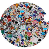 Cool Sticker 300pcs Decal Geek Waterproof Music Film Vinyl Skateboard Guitar Travel Case Car Bike Bicycle Sticker Laptop Luggage Door Stickers for iPhone Mac Book Kid Adult Children