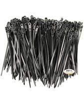 250 Premium Heavy Duty Mount Hole Zip Ties | Black Nylon Mount Hole Cable Ties | XGS Mount Hole Wire Ties by APTronix (6 Inch, Black)