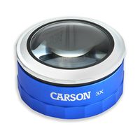 Carson MagniTouch 3x Touch Activated LED Lighted Stand Loupe Magnifier with Focusable Glass Lens For Reading, Low Vision, Hobby, Crafts, Stamps, Coins, Electronics and Inspection (MT-33)
