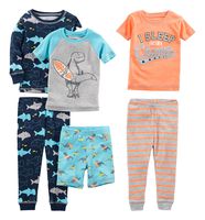 Simple Joys by Carter's Baby Boys' 6-Piece Snug Fit Cotton Pajama Set, Shark/Champ/Surf, 18 Months
