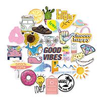 35pcs Cute VSCO Stickers for Hydro Flask  | VSCO Stuff for Girls, Teens, Kids, Women | Trendy Aesthetic Stickers for Waterbottles, Laptop, Phone, Guitar, Helmet, Skateboard Decals